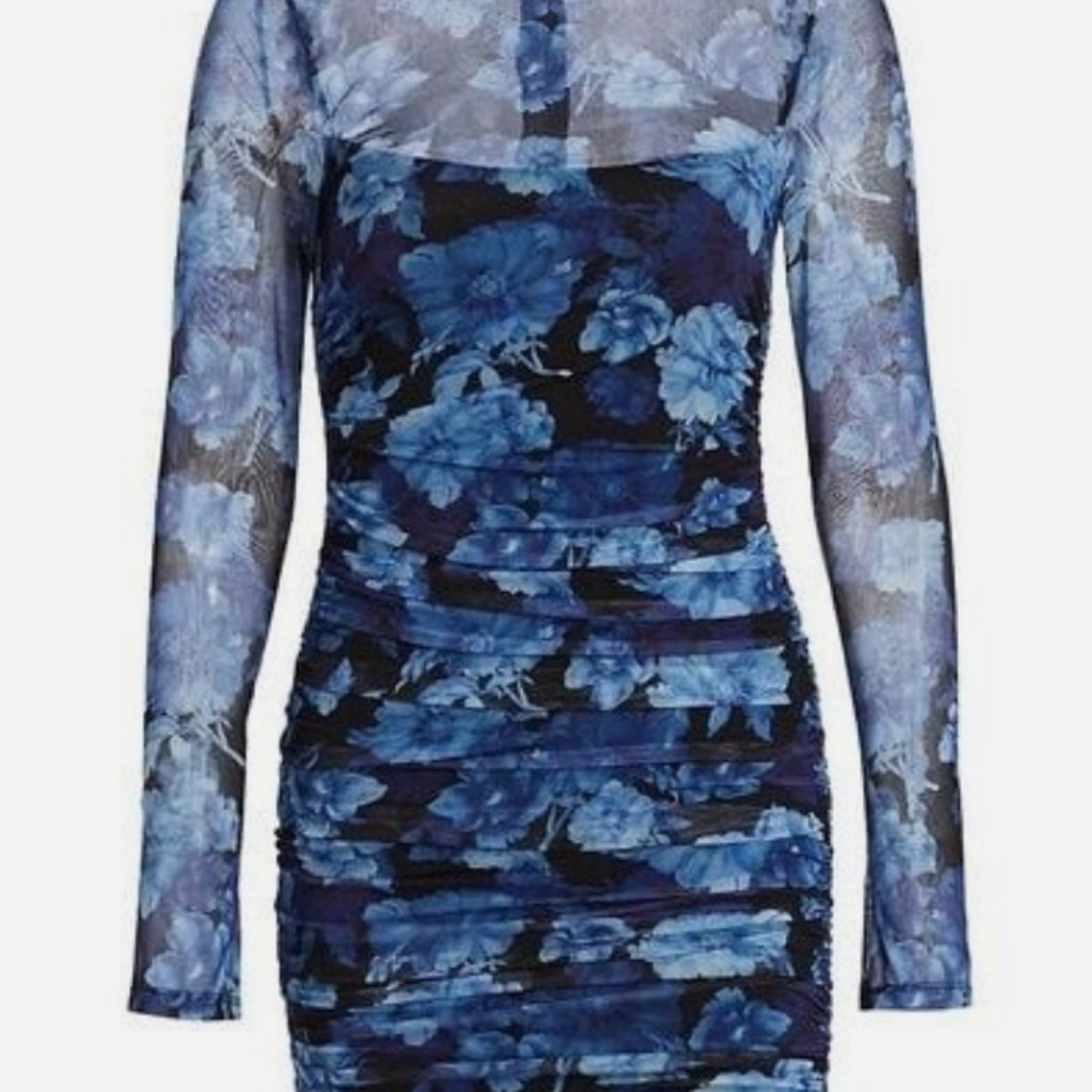 Alice + Olivia Delora Turtleneck Mesh Dress - Picture 3 of 5
